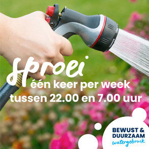 Sproei de tuin één keer per week poster