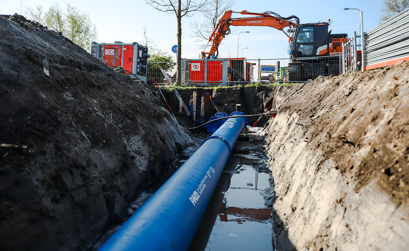 Leiding Dunea in grond