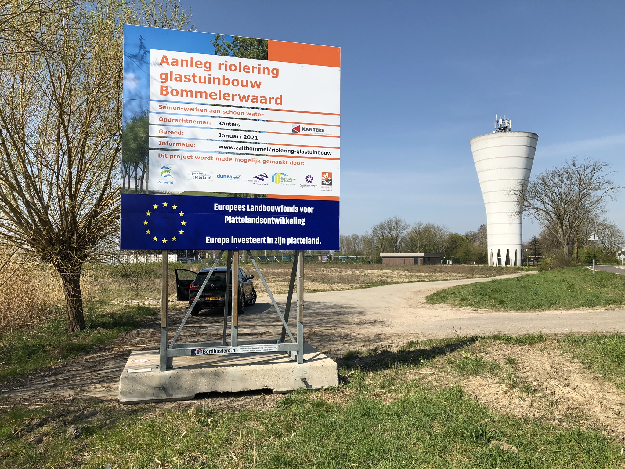 Bouwbord glastuinbouw afvalwaterriolering Bommelerwaard