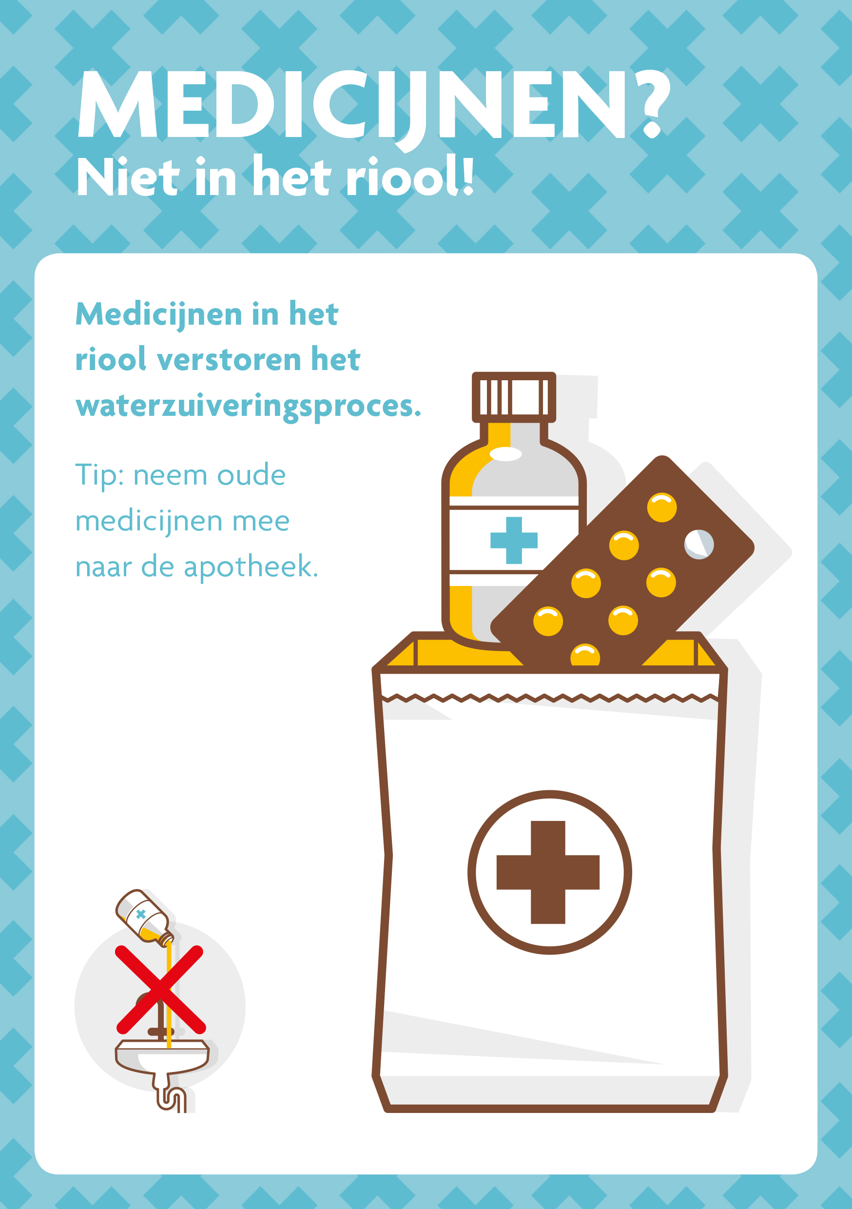 flyer medicijnresten niet in het riool