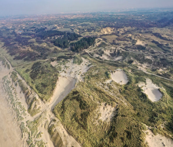 Natuur- en waterwingebied Berkheide in vogelperspectief